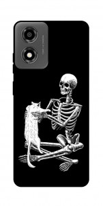 Чехол Skeleton with cat для Motorola Moto E14