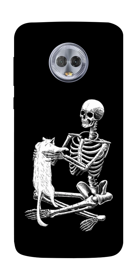 Чохол Skeleton with cat для Motorola Moto G6 Plus