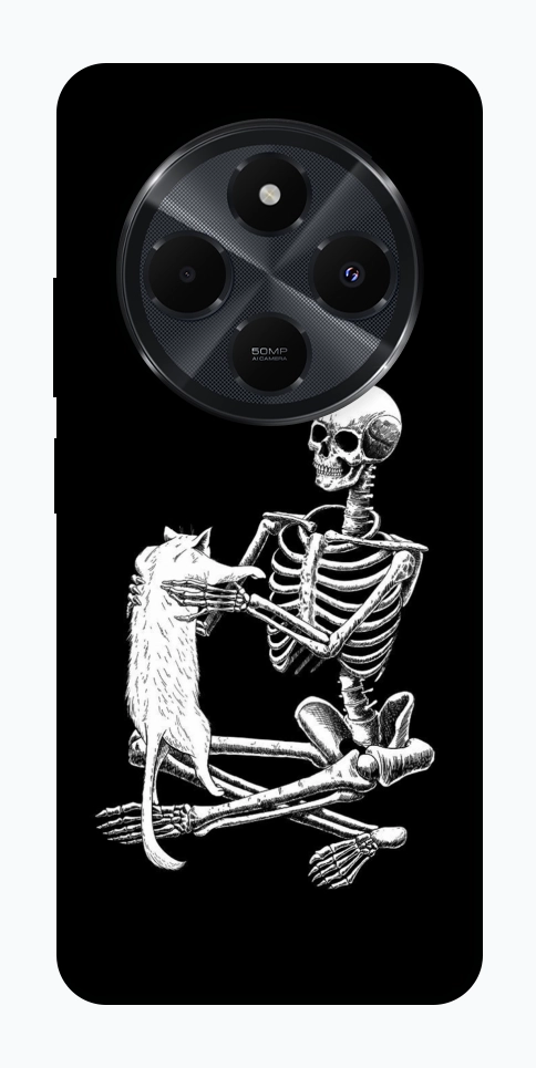 Чохол Skeleton with cat для Xiaomi Redmi 14C