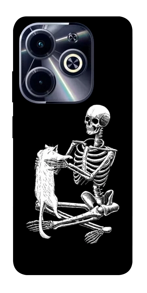 Чохол Skeleton with cat для TECNO Spark Go 2024