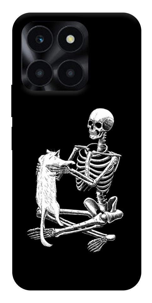 Чохол Skeleton with cat для Huawei Honor X6a