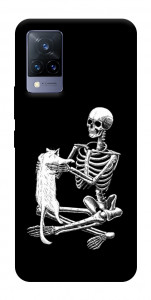 Чехол Skeleton with cat для Vivo V21