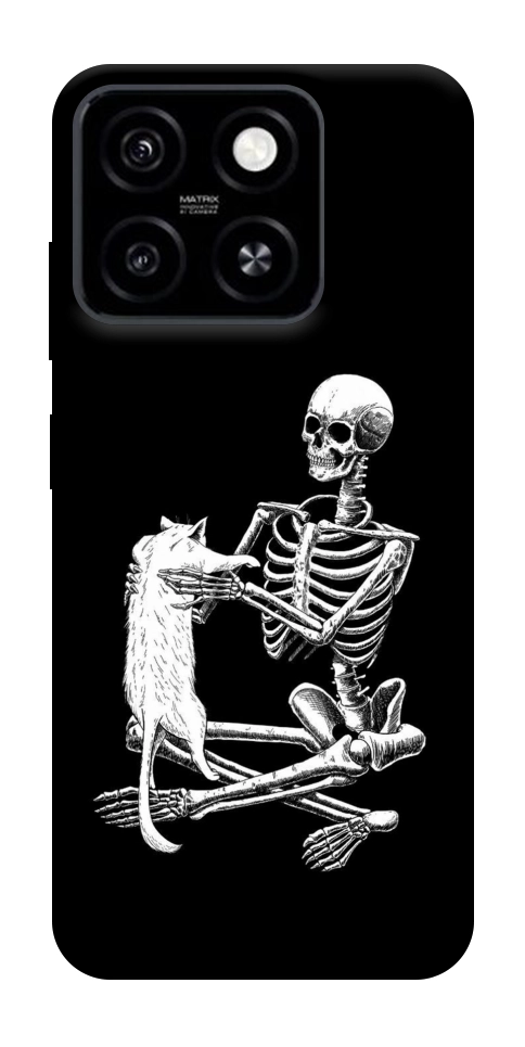 Чохол Skeleton with cat для ZTE Blade A55 4G