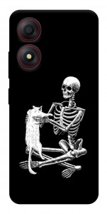 Чехол Skeleton with cat для ZTE Blade A34 4G
