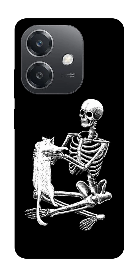 Чехол Skeleton with cat для Oppo A3 4G