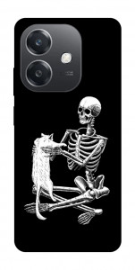 Чехол Skeleton with cat для Oppo A3 4G