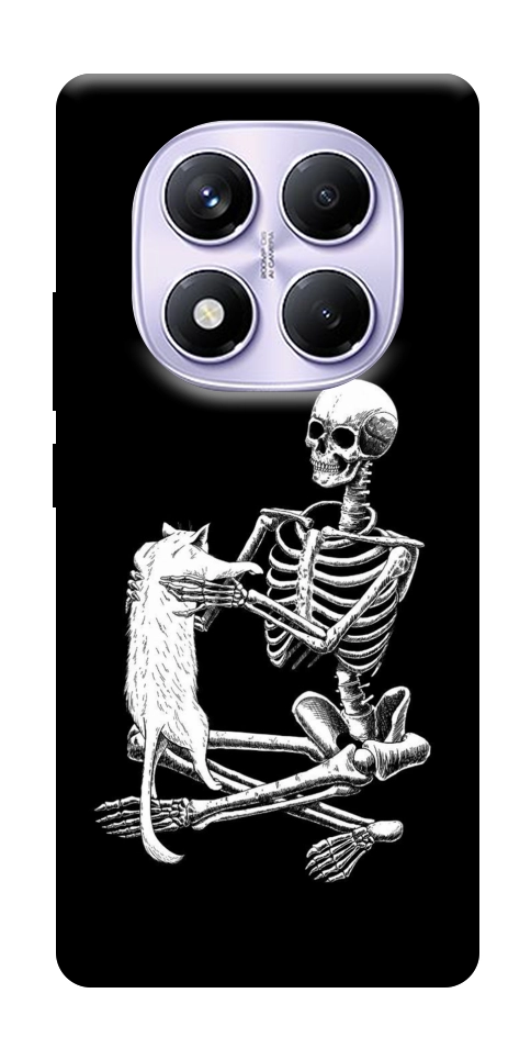 Чехол Skeleton with cat для Xiaomi Redmi Note 14 Pro 4G