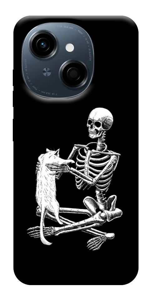 Чехол Skeleton with cat для TECNO Spark Go 1 (KL4)