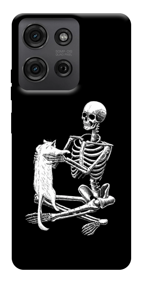 Чехол Skeleton with cat для Motorola Moto G75 5G