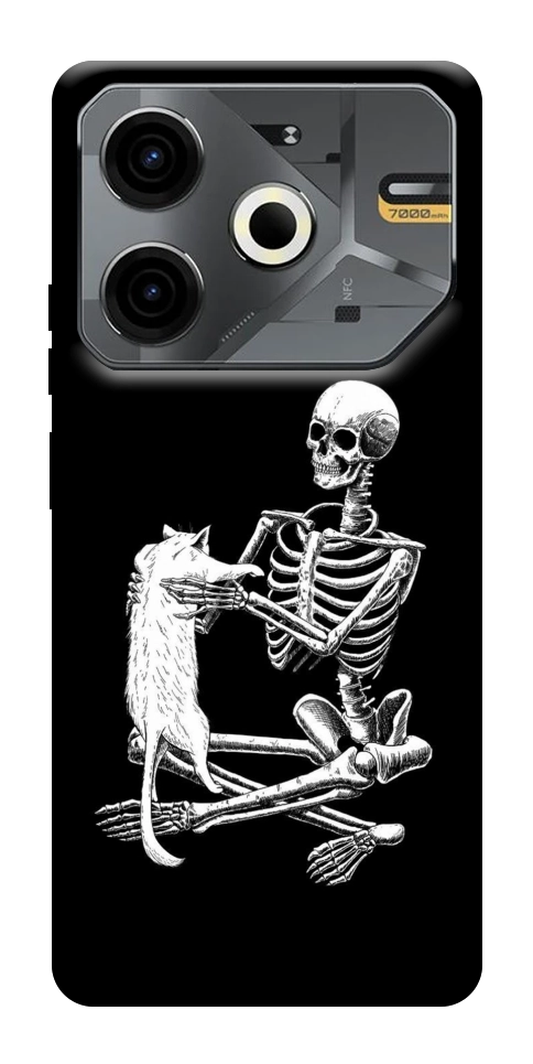 Чехол Skeleton with cat для TECNO Pova 6 Neo (LI6)