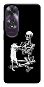 Чохол Skeleton with cat для Oppo A60 4G