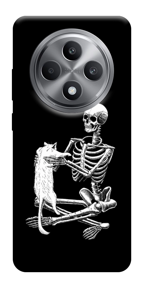 Чохол Skeleton with cat для Oppo Reno 12 F 4G
