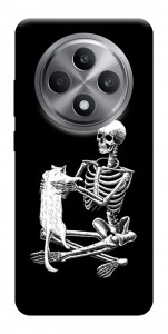 Чохол Skeleton with cat для Oppo Reno 12 F 4G