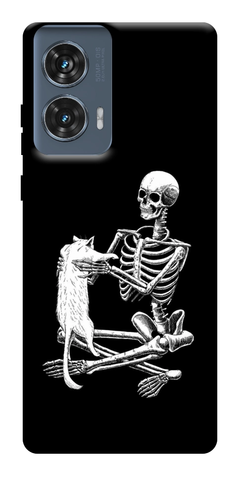 Чехол Skeleton with cat для Motorola Edge 50 Fusion
