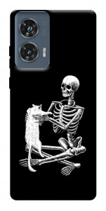 Чехол Skeleton with cat для Motorola Edge 50 Fusion