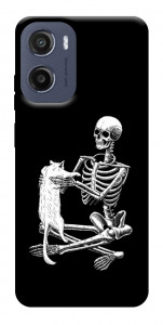 Чехол Skeleton with cat для Motorola Moto E15