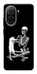 Чехол Skeleton with cat для Xiaomi Poco C71
