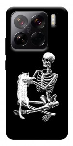 Чехол Skeleton with cat для Xiaomi 15 Pro
