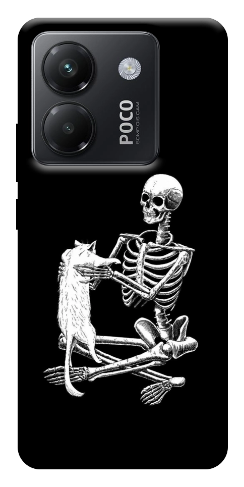 Чехол Skeleton with cat для Xiaomi Poco M7 Pro 5G