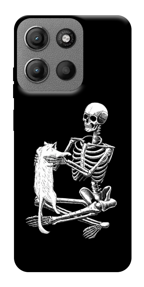 Чехол Skeleton with cat для Motorola Moto G15 4G