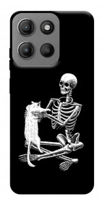 Чехол Skeleton with cat для Motorola Moto G15 4G