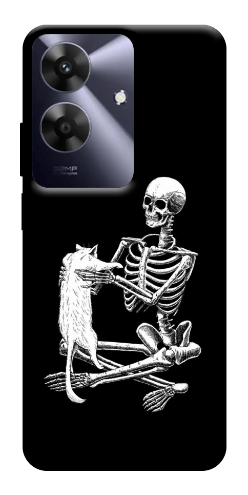 Чехол Skeleton with cat для Realme Note 60