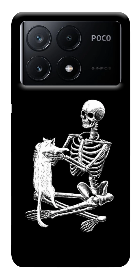 Чехол Skeleton with cat для Xiaomi Poco X6 Pro