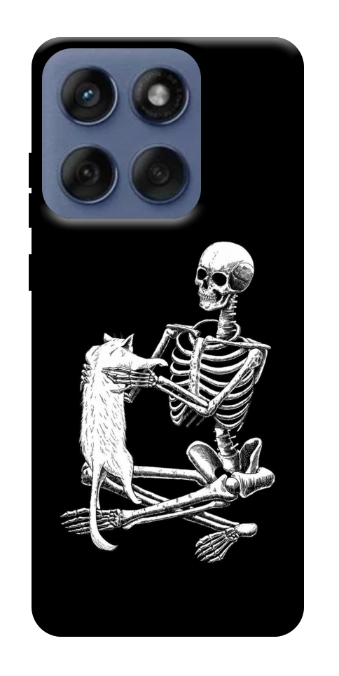 Чехол Skeleton with cat для Motorola Edge 60 Fusion