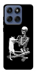 Чехол Skeleton with cat для Motorola Edge 60 Fusion