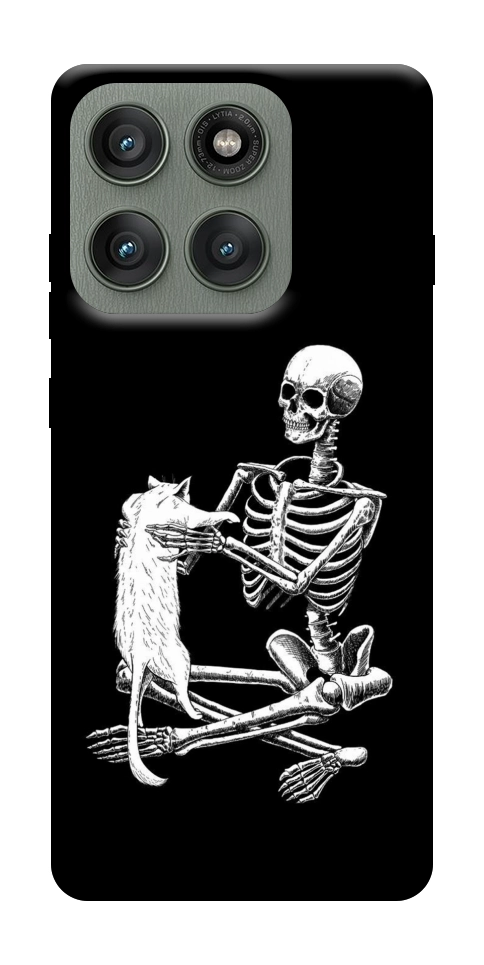 Чехол Skeleton with cat для Motorola Edge 60 Pro