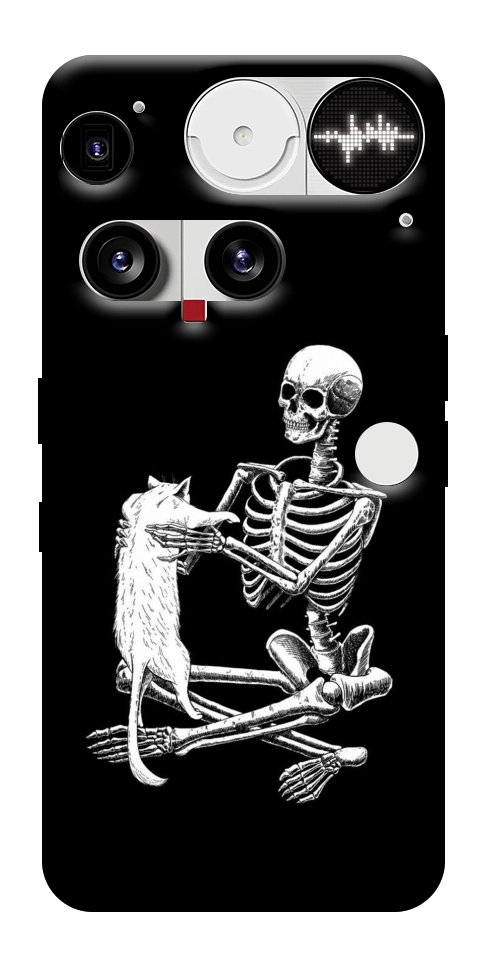 Чехол Skeleton with cat для Nothing Phone (3)