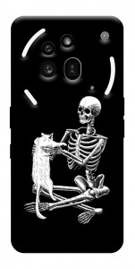 Чохол Skeleton with cat для Nothing Phone (3a) Pro