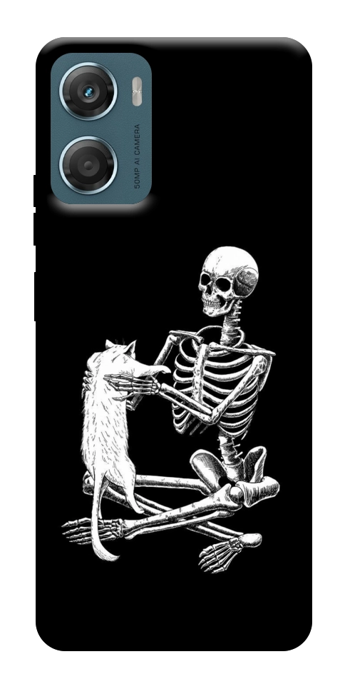Чохол Skeleton with cat для Motorola Moto G06