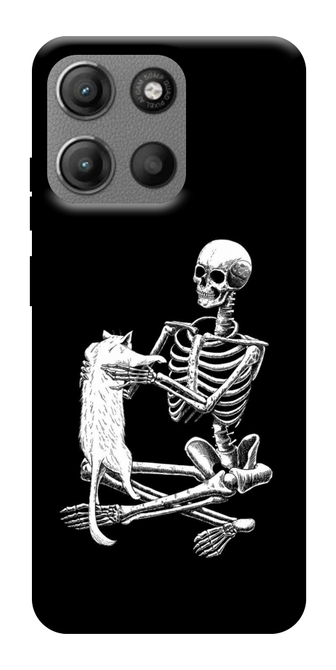 Чехол Skeleton with cat для Motorola Moto G15 Power