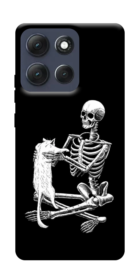 Чехол Skeleton with cat для Motorola Moto G86 Power