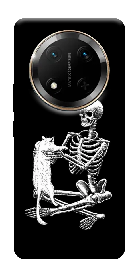 Чохол Skeleton with cat для Huawei Honor X9c
