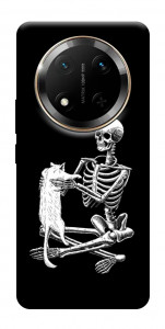 Чохол Skeleton with cat для Huawei Honor X9c