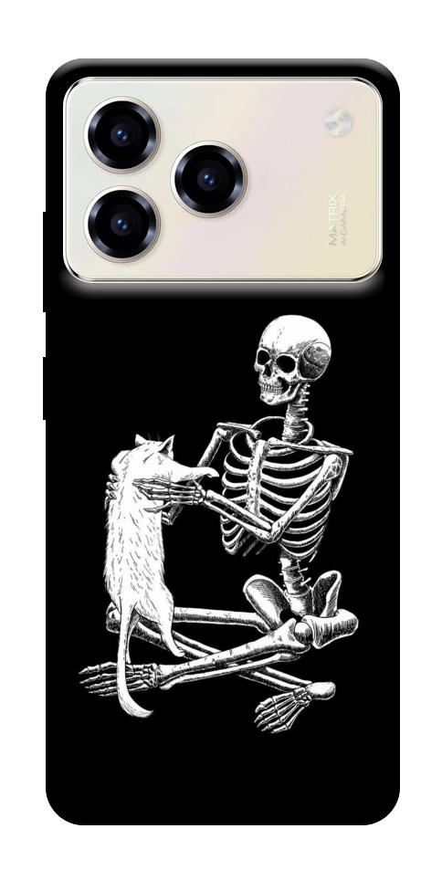Чехол Skeleton with cat для ZTE Blade A76 4G