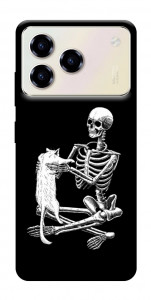 Чехол Skeleton with cat для ZTE Blade A76 4G