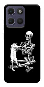 Чехол Skeleton with cat для Motorola Moto G17