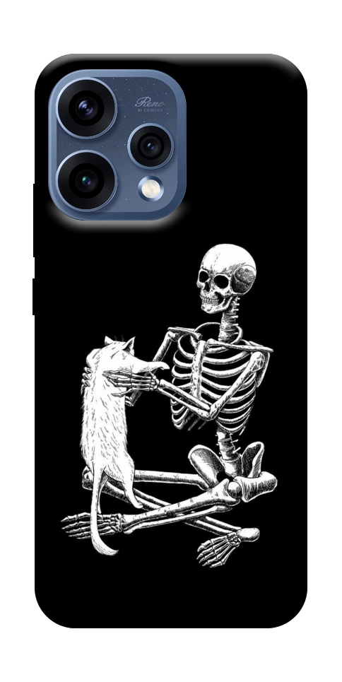 Чохол Skeleton with cat для Oppo Reno 15