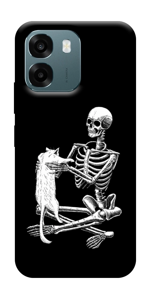 Чехол Skeleton with cat для Oppo A6