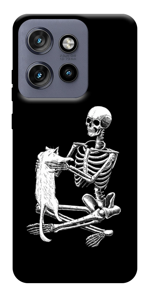 Чехол Skeleton with cat для Motorola Edge 60 Neo