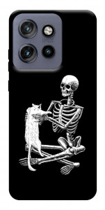 Чехол Skeleton with cat для Motorola Edge 60 Neo