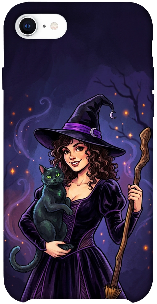 Чехол Witch and cat для iPhone SE (2020)
