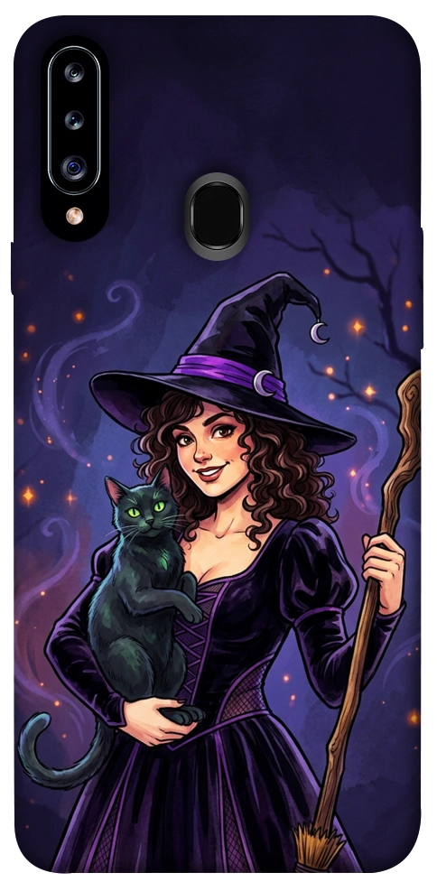 Чехол Witch and cat для Galaxy A20s (2019)
