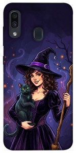 Чохол Witch and cat для Samsung Galaxy A20 A205F