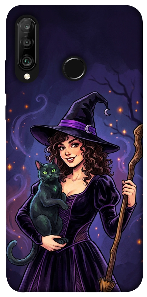 Чехол Witch and cat для Huawei P30 Lite