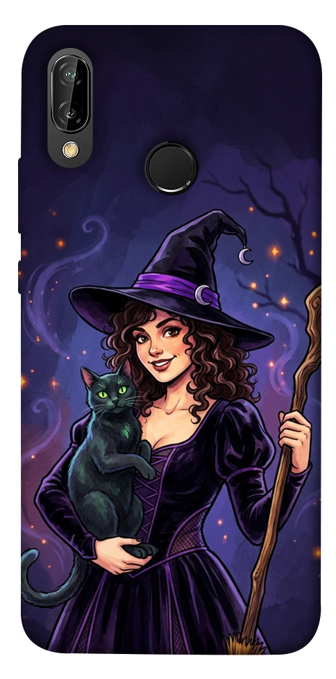 Чохол Witch and cat для Huawei P20 Lite