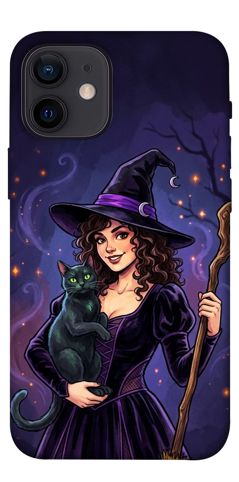 Чохол Witch and cat для iPhone 12 mini